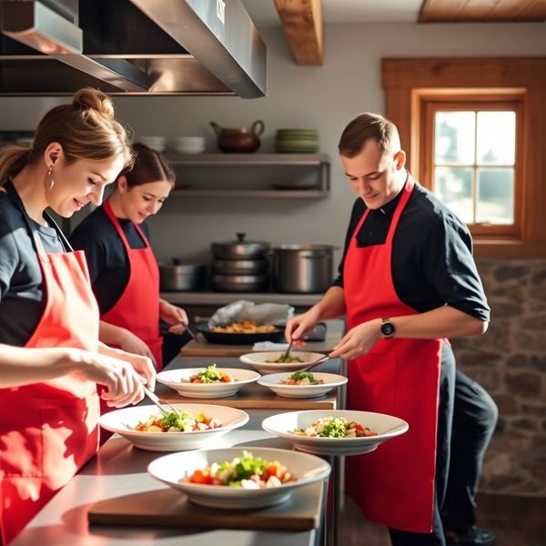 Forgelpixel catering team preparing seasonal dishes in the Halifax kitchen